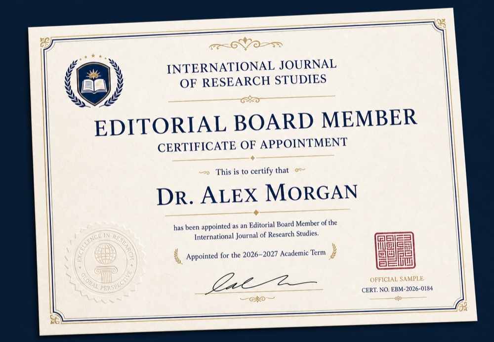 Editorial Board Member 위촉장 샘플